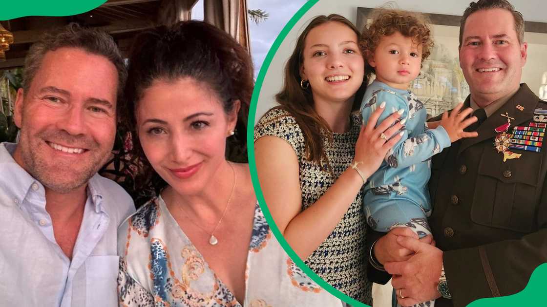 Julia Nesheiwat and Mike Waltz (L). The politician with his children, Anderson and Armand Waltz (R)