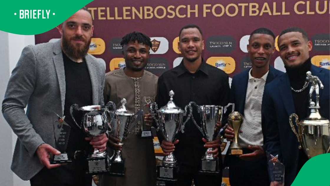 Stellenbosch FC stars who won awards at their annual gala award night. Stellenbosch FC stars who won awards at their annual gala award night.