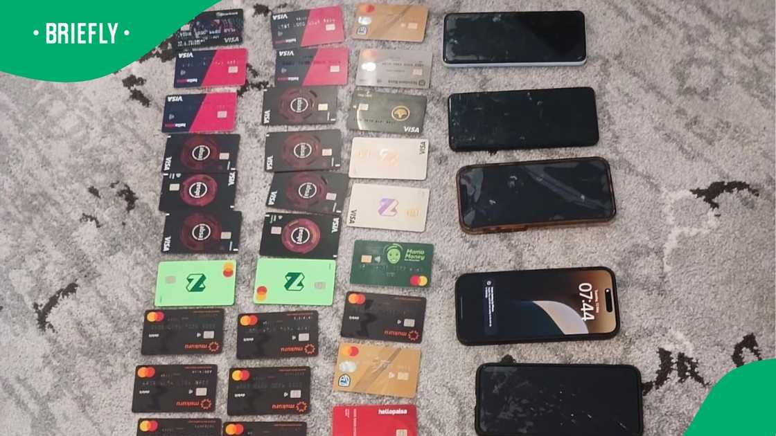 Police also found bank cards and cellphones Police also found bank cards and cellphones