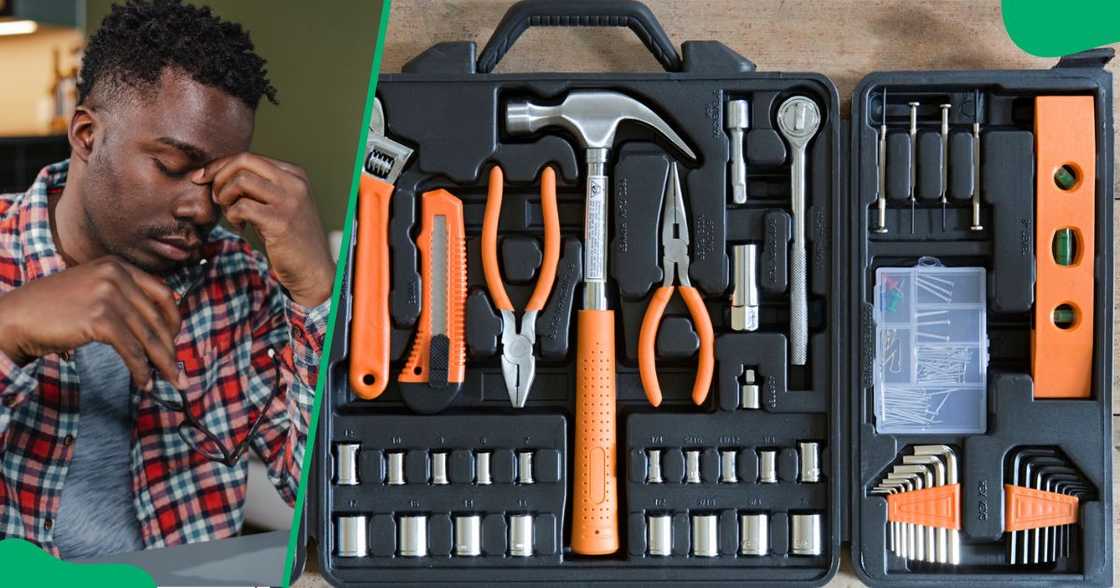 Man gets annoyed after he thought he was getting a tool set from Temu. Man gets annoyed after he thought he was getting a tool set from Temu.