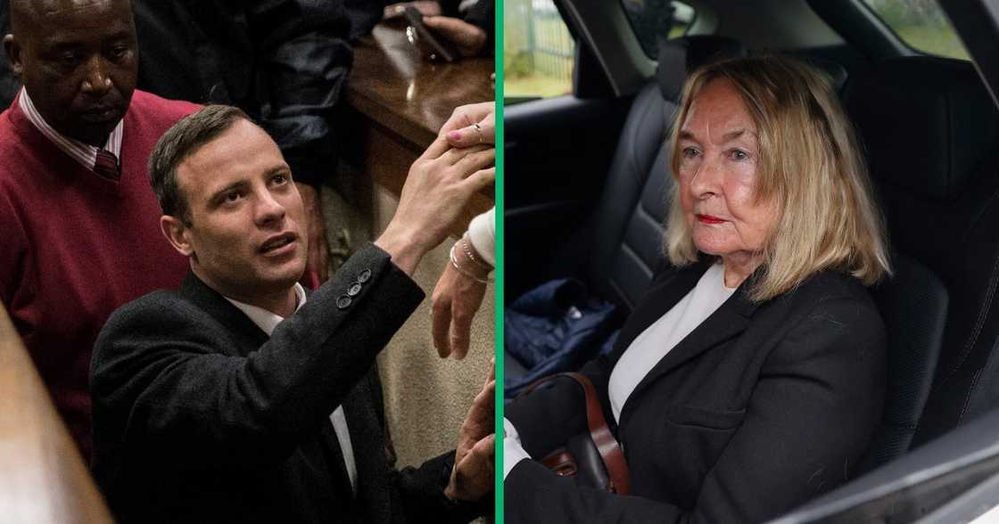 Olympic athlete Oscar Pistorius holds the hand of a relative after sentencing Olympic athlete Oscar Pistorius holds the hand of a relative after sentencing
