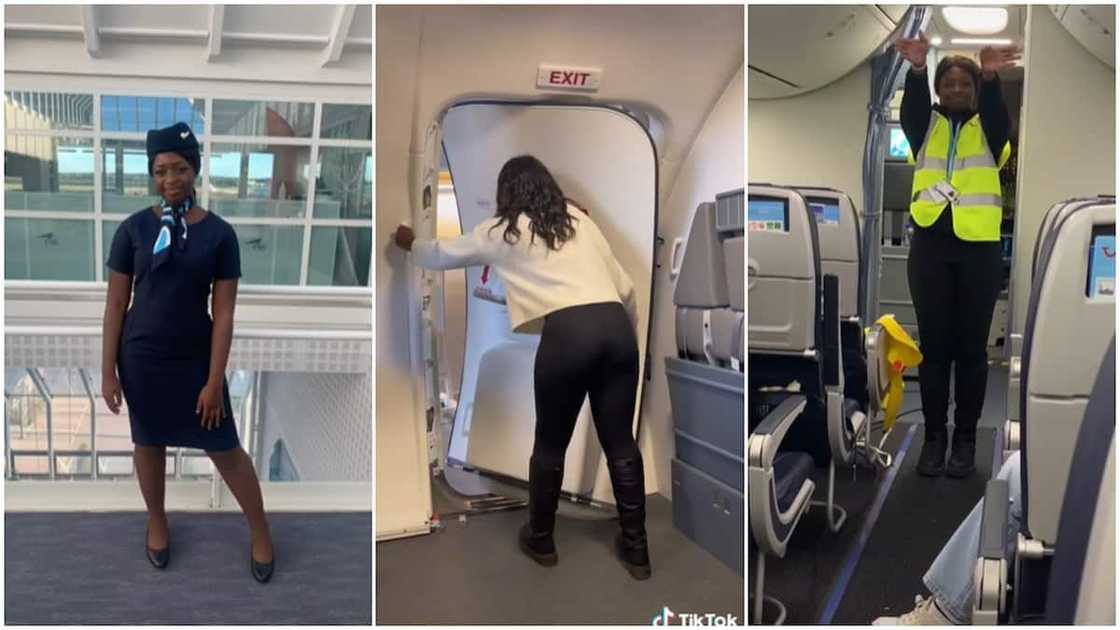 Flight attendant job requirements/lady celebrated her job.