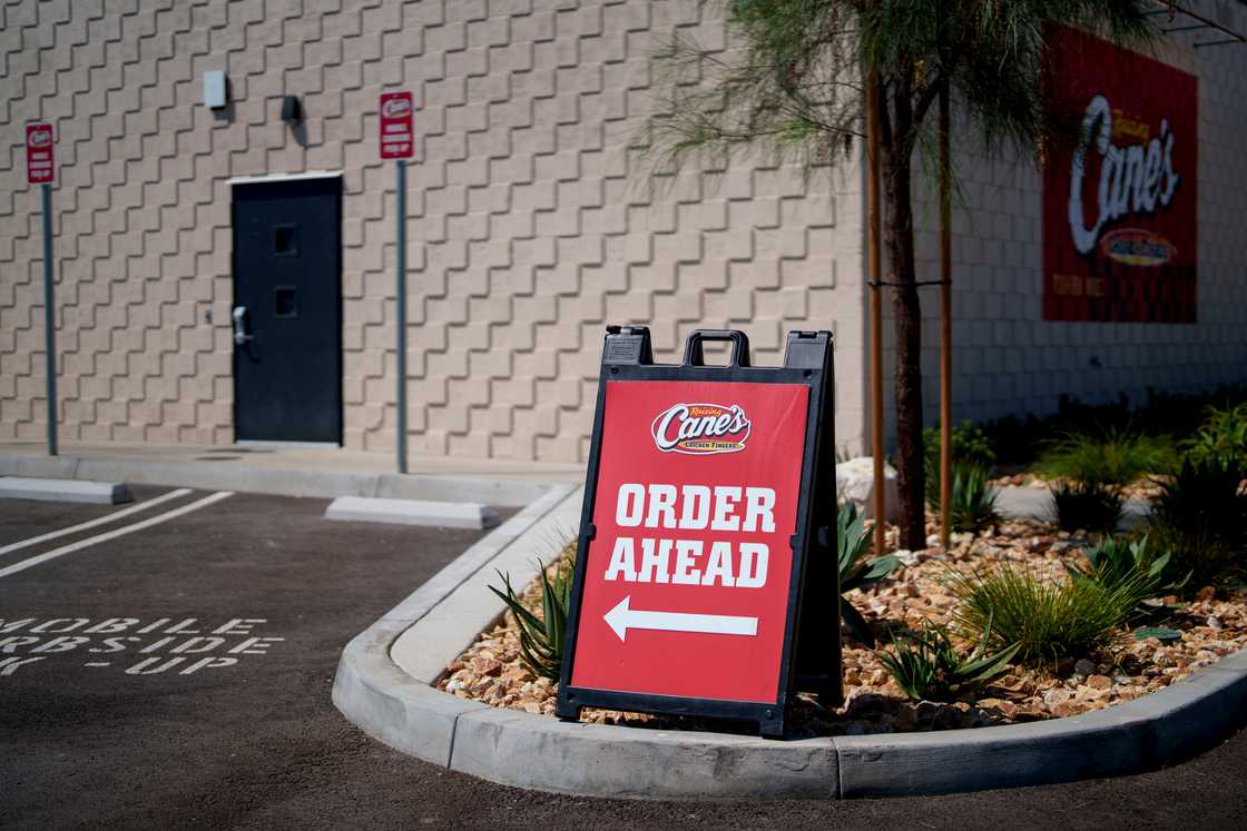 A Raising Cane's restaurant in Los Angeles, California A Raising Cane's restaurant in Los Angeles, California
