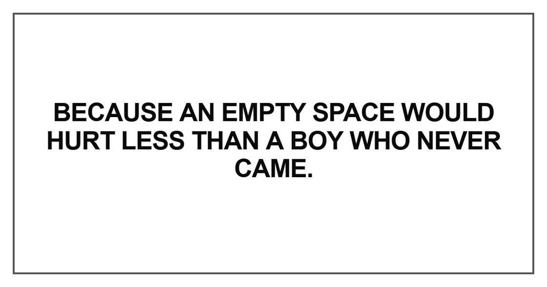 Because an empty space Because an empty space