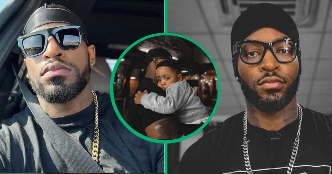 Prince Kaybee showed off his son Milani. Prince Kaybee showed off his son Milani.