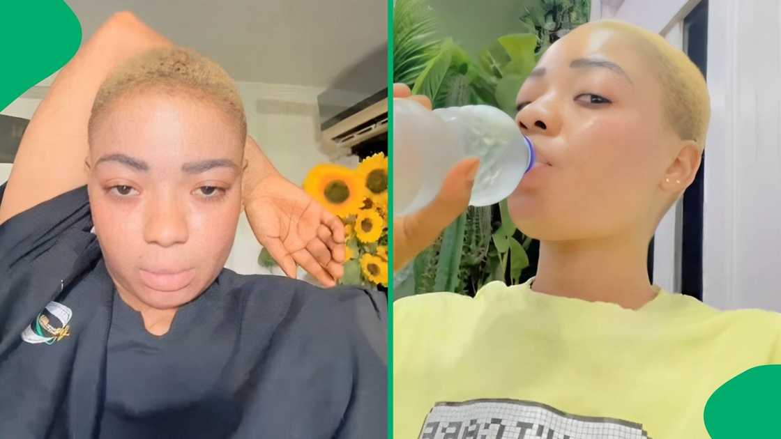 Woman shows result of stopping skin bleaching Woman shows result of stopping skin bleaching