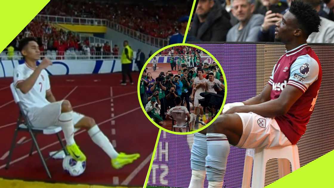 Marselino Ferdinan copies Mohammed Kudus' celebration. Marselino Ferdinan copies Mohammed Kudus' celebration.