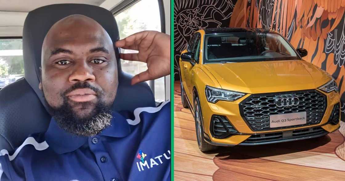 A TikTok video captured a man driving his new Audi Q3 through the gates of his home. A TikTok video captured a man driving his new Audi Q3 through the gates of his home.
