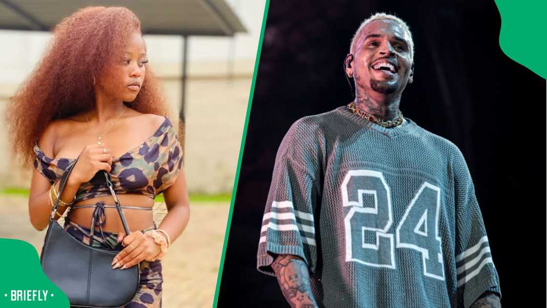 Naledi Aphiwe congratulated Chris Brown on his Grammy. Naledi Aphiwe congratulated Chris Brown on his Grammy.