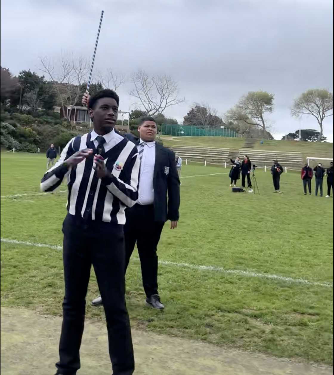 Wynberg High’s leaders fired up the crowd with a powerful war cry