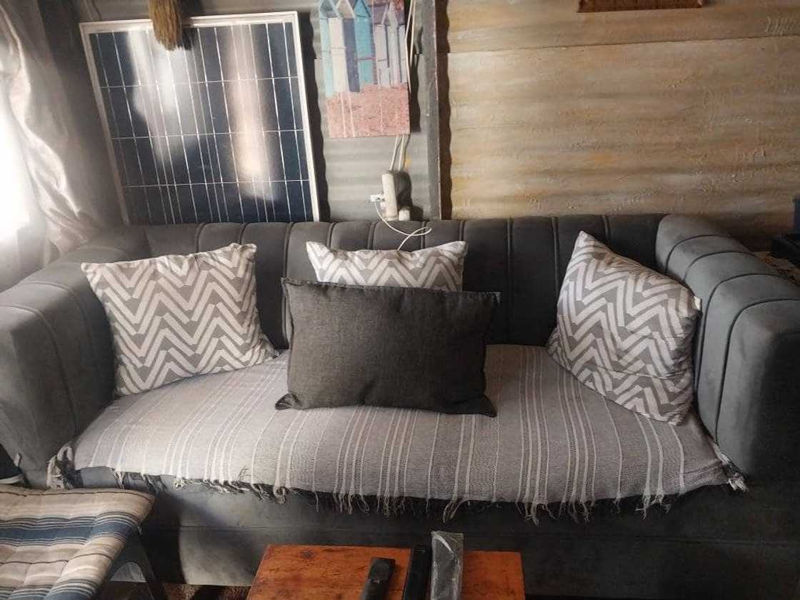 Johannesburg lady shows off her lounge area. Johannesburg lady shows off her lounge area.