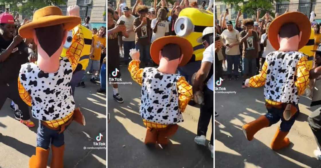 Toy Story's Woody busting impressive dance moves