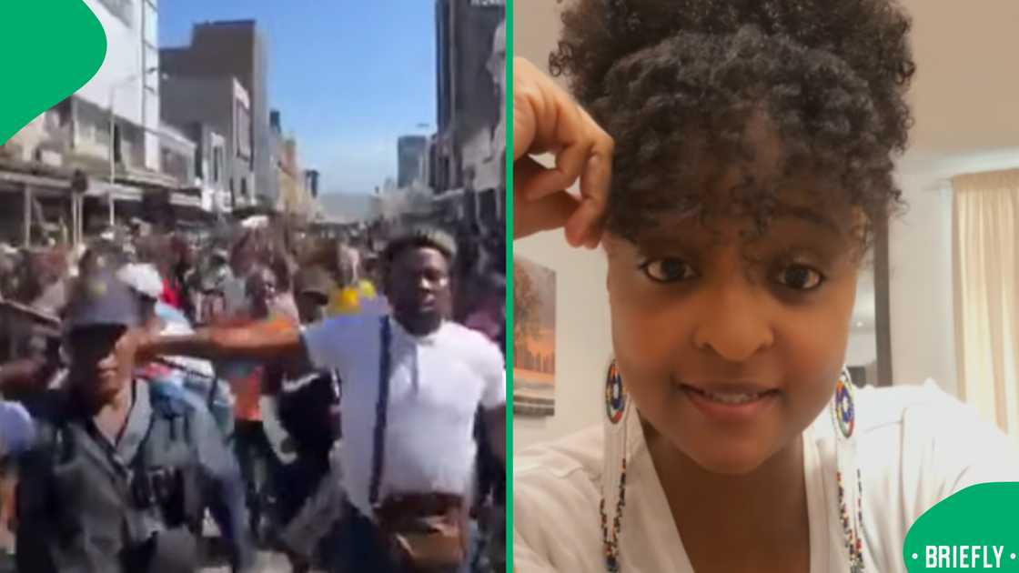 The visual on the left captured the moment the attacks were happening