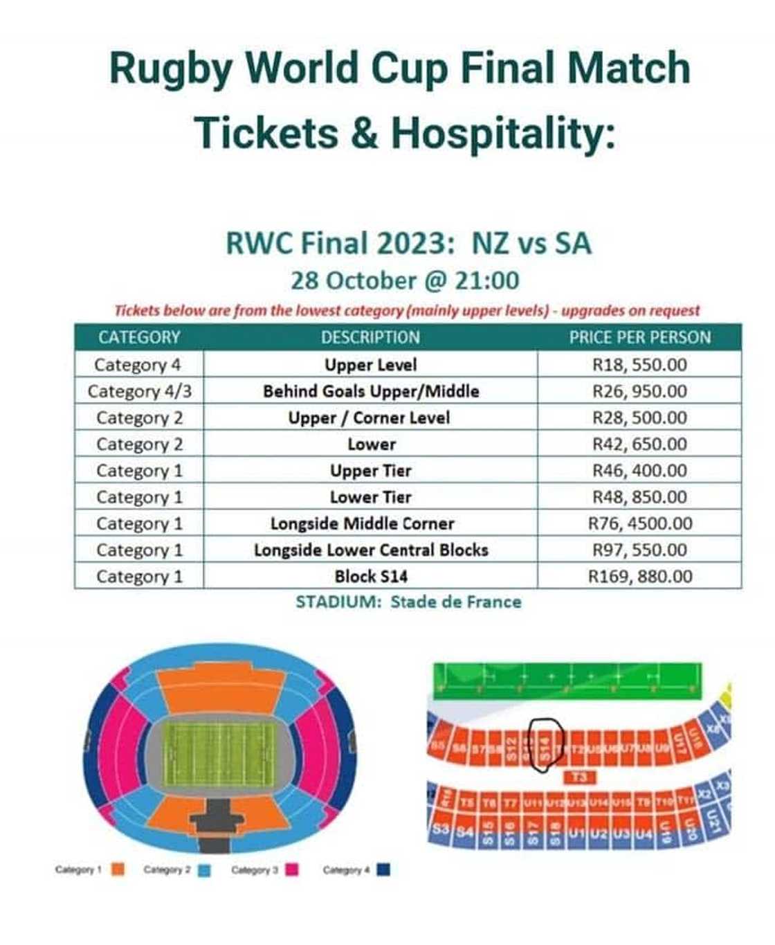 Rugby World Cup prices circulate Rugby World Cup prices circulate