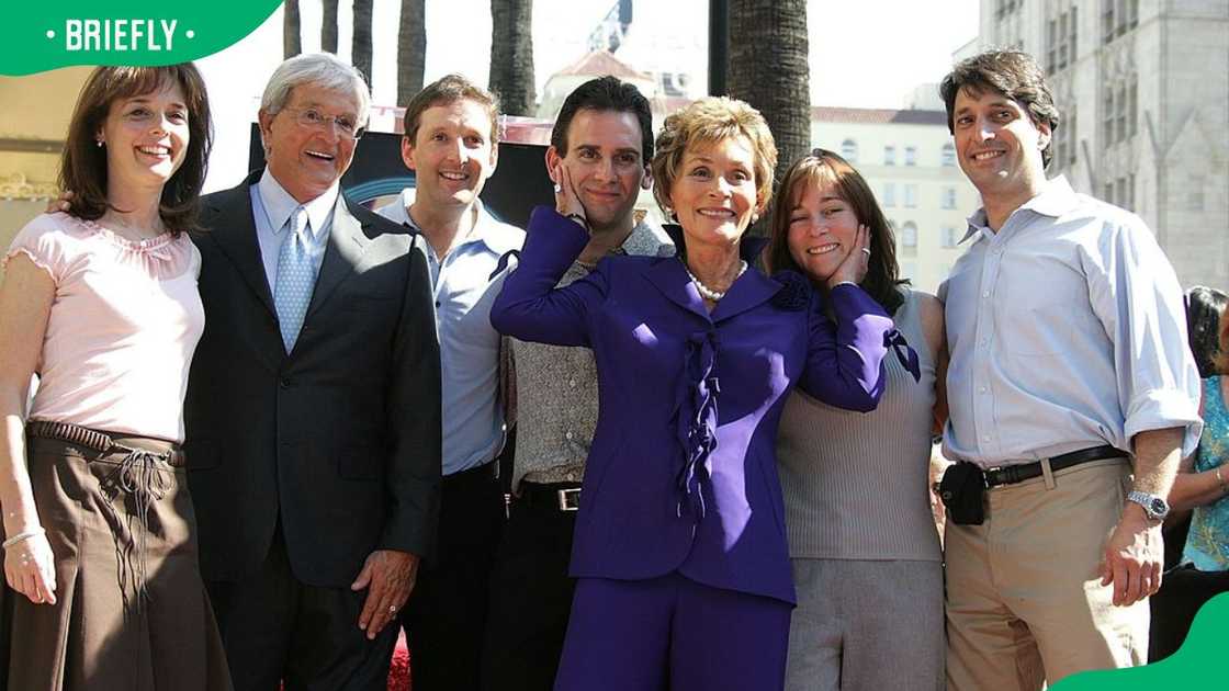 Television reality courtroom star Judge Judy Sheindlin with her family as she receives the 2304 star on the Hollywood Walk of Fame in 2006