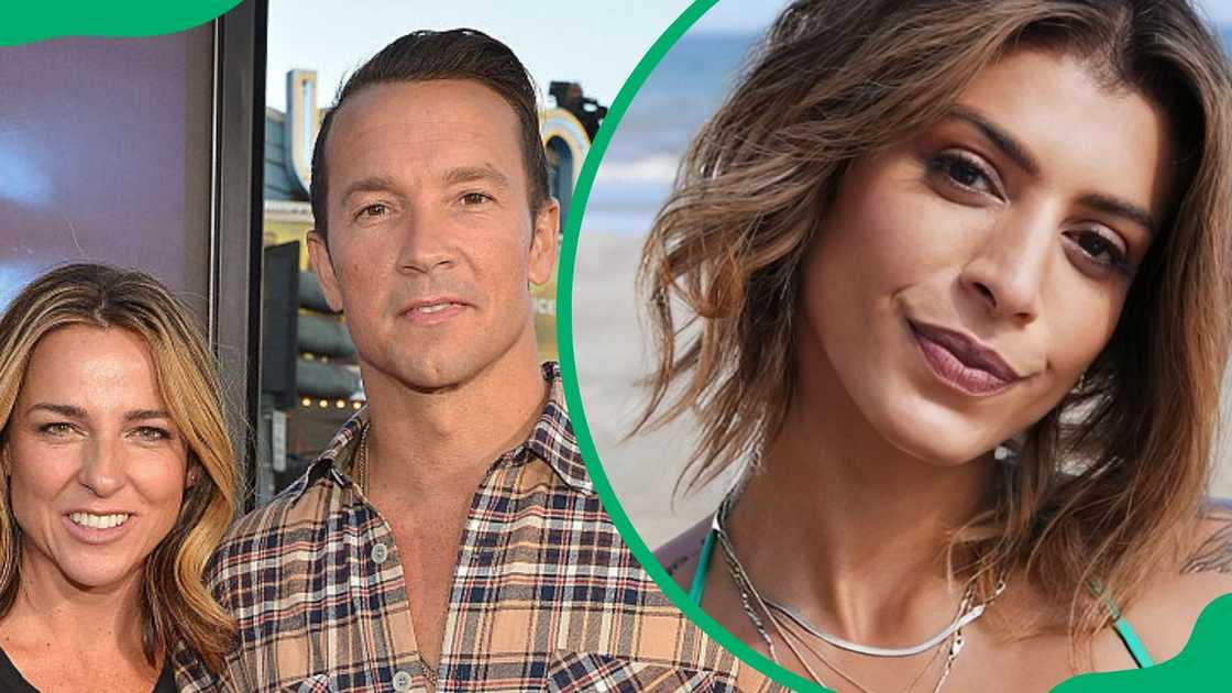Laura and Carl Lentz at the Westwood Village Theatre in 2016 (L). Ranin Karim at the beach (R) Laura and Carl Lentz at the Westwood Village Theatre in 2016 (L). Ranin Karim at the beach (R)