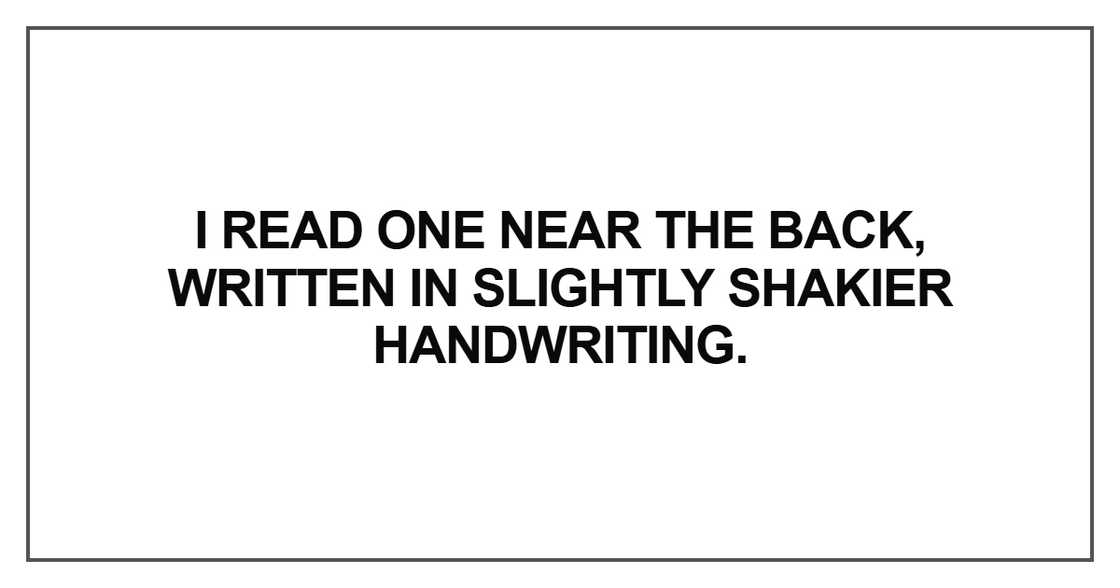 I read one near the back I read one near the back