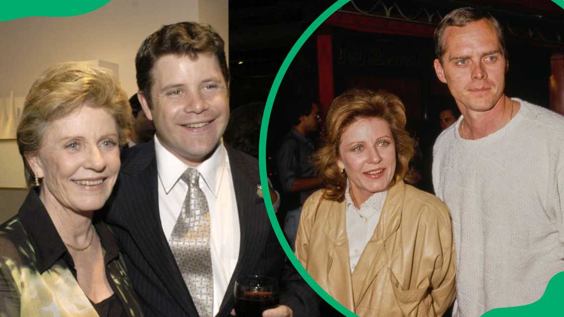 Patty Duke and Sean Astin at the Creative Coalition's 2004 Capitol Hill Spotlight Awards (L). The actress and Michael Pearce at the Mann's Chinese Theatre in 1987 (R) Patty Duke and Sean Astin at the Creative Coalition's 2004 Capitol Hill Spotlight Awards (L). The actress and Michael Pearce at the Mann's Chinese Theatre in 1987 (R)