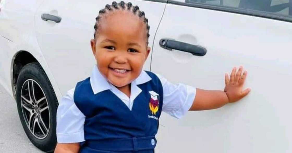 Cute kid, adorable child, school uniform, baby fever, Mzansi shares love, first day at school, viral post, trending news Cute kid, adorable child, school uniform, baby fever, Mzansi shares love, first day at school, viral post, trending news