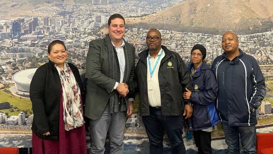 Cape Town Mayor Geordin Hill-Lewis and Banele Majingo Cape Town Mayor Geordin Hill-Lewis and Banele Majingo