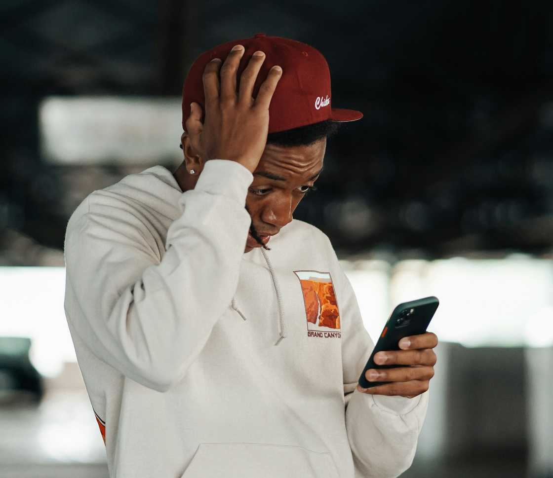 A man using a smartphone