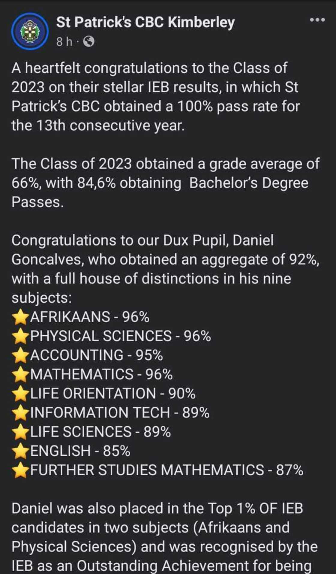 St Patrick’s CBC Kimberley St Patrick’s CBC Kimberley