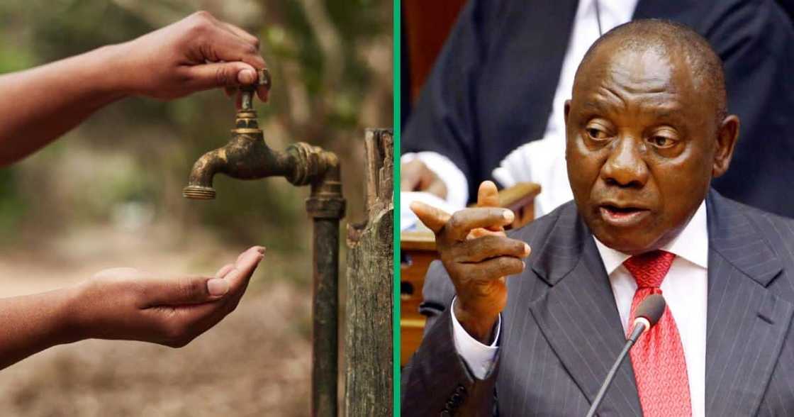 Woman with no water, Cyril Ramaphosa Woman with no water, Cyril Ramaphosa
