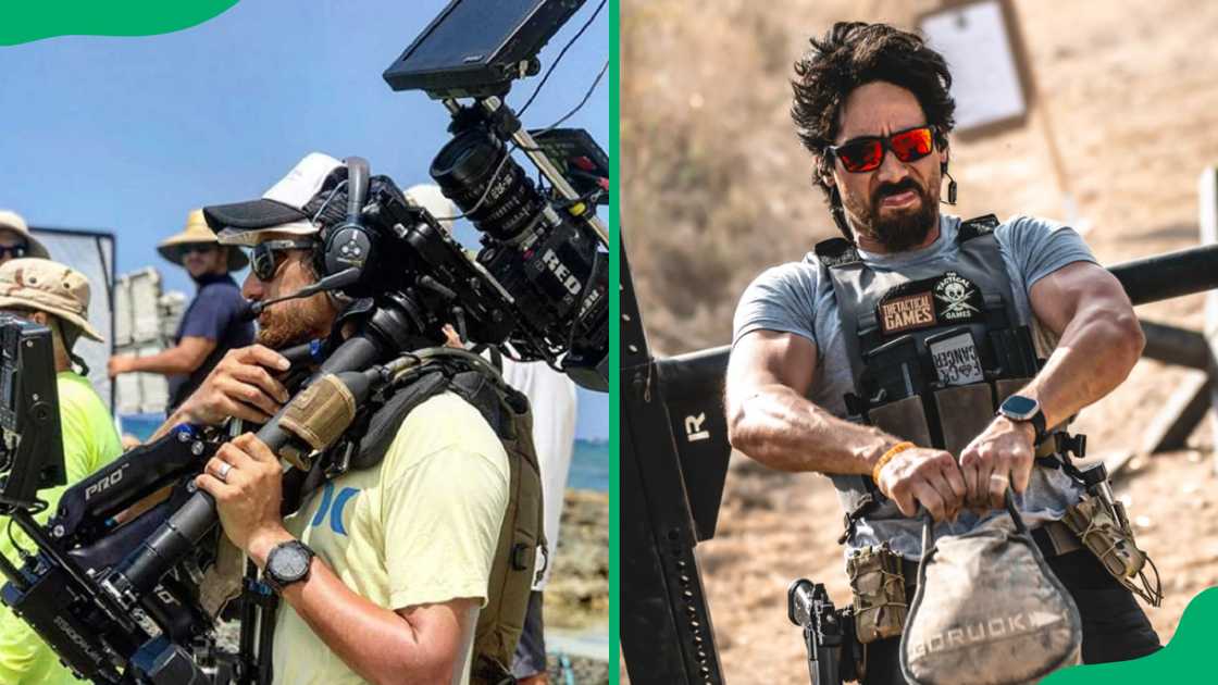 Abraham Williams at work holding cameras Abraham Williams at work holding cameras