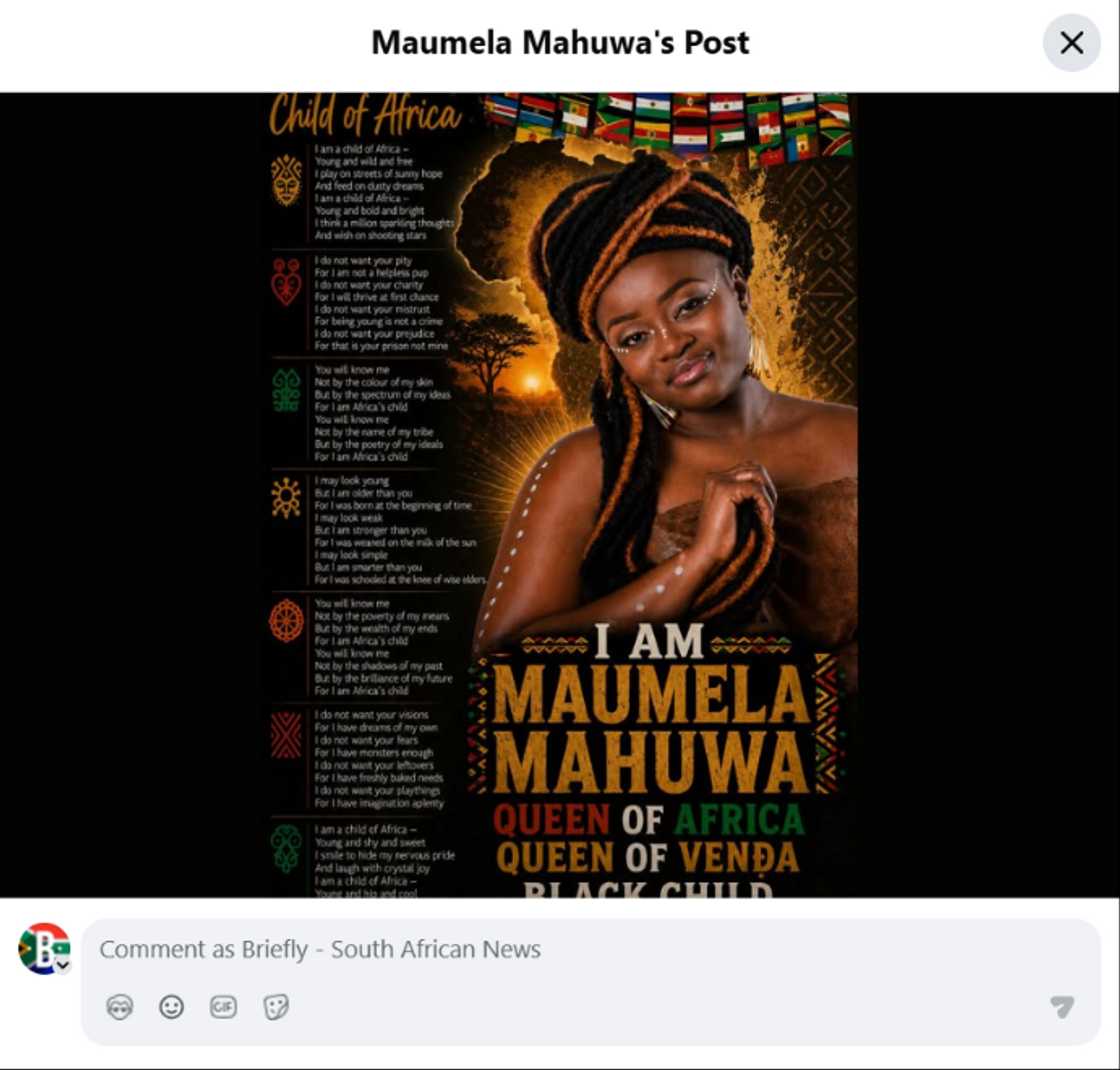 Mahuwa wants Africans to unite. Mahuwa wants Africans to unite.