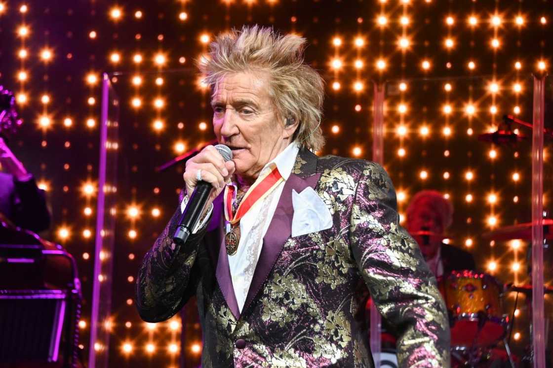 Rod Stewart at The Peninsula Hotel in London, England.