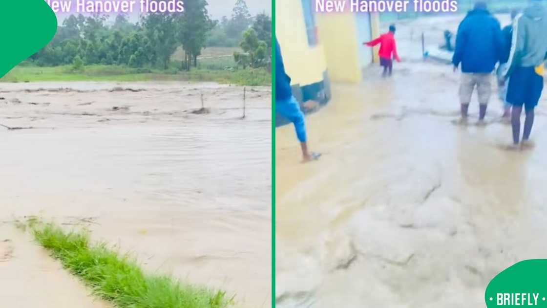 A visual showed severe flooding that had overtaken yards, roads, and nearby structures A visual showed severe flooding that had overtaken yards, roads, and nearby structures