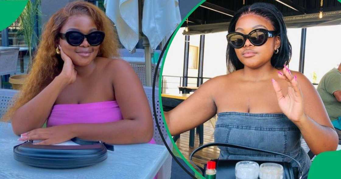 A woman hilariously drank alcohol from her handbag at a fancy restaurant. A woman hilariously drank alcohol from her handbag at a fancy restaurant.