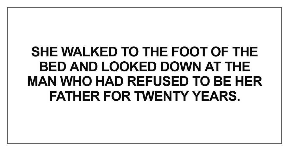 She walked to the foot of the bed and looked down
