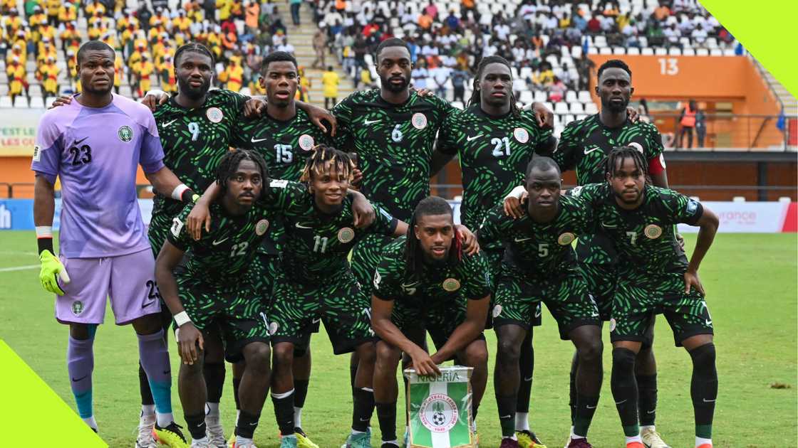 Players of the Super Eagles of Nigeria pose for a team photo Players of the Super Eagles of Nigeria pose for a team photo