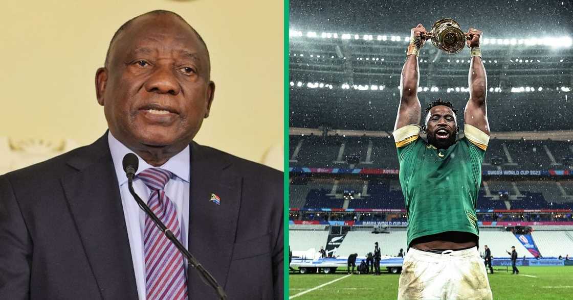 Cyril Ramaphosa and Siya Kolisi Cyril Ramaphosa and Siya Kolisi