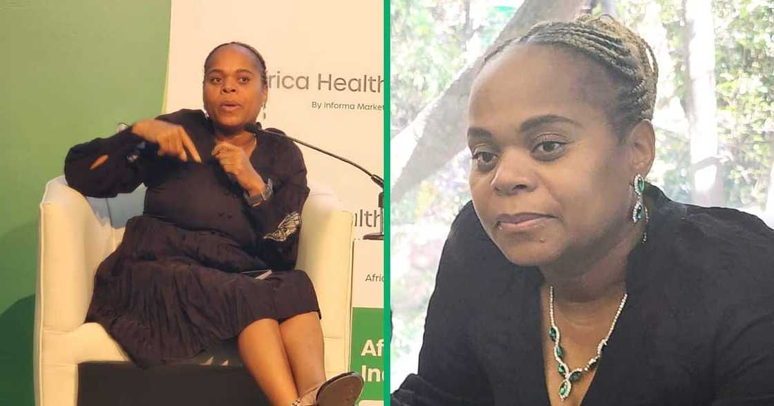 Limpopo's MEC of health, Dr Phophi Ramathuba, speaking at the Africa Health Indaba Limpopo's MEC of health, Dr Phophi Ramathuba, speaking at the Africa Health Indaba