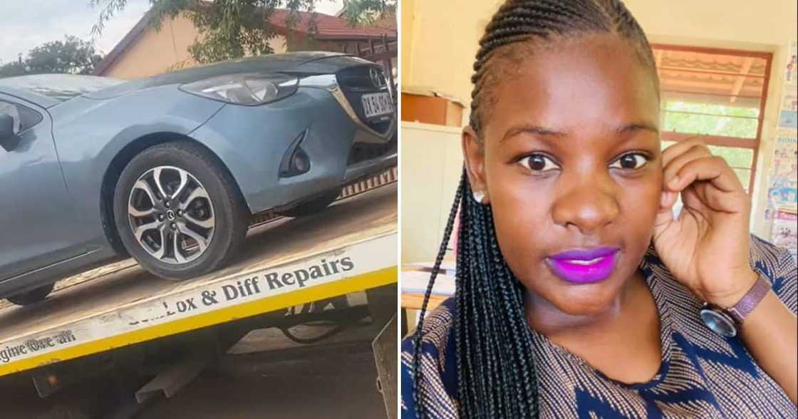 Woman says goodbye to her beautiful car Woman says goodbye to her beautiful car