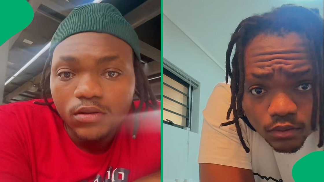 A TikTok video shows a man breaking down his R32K salary. A TikTok video shows a man breaking down his R32K salary.