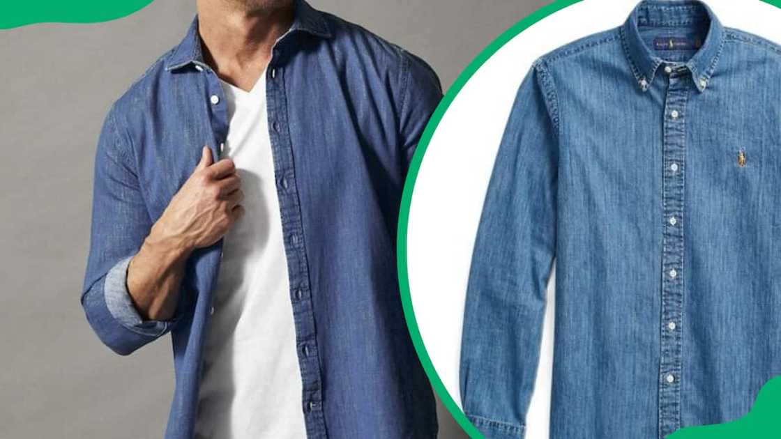 A man in a denim shirt A man in a denim shirt