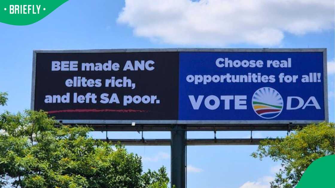 The DA's billboard criticising BEE