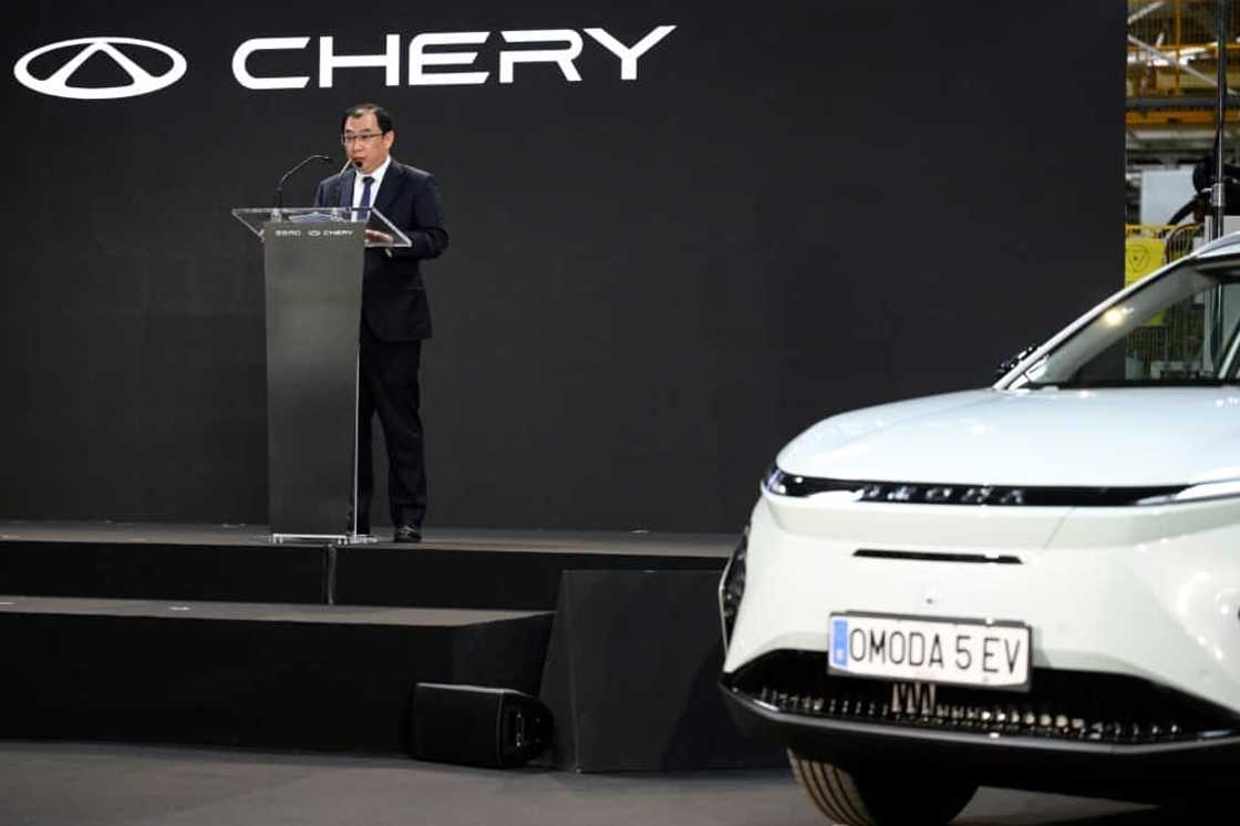 Chery International Executive Vice President  Zhang Guibing delivers a speech in Barcelona after signing an agreement with Spanish group Ebro-EV Motors in Barcelona that will see the creation of a joint venture to assemble Chinese cars in Spain Chery International Executive Vice President  Zhang Guibing delivers a speech in Barcelona after signing an agreement with Spanish group Ebro-EV Motors in Barcelona that will see the creation of a joint venture to assemble Chinese cars in Spain