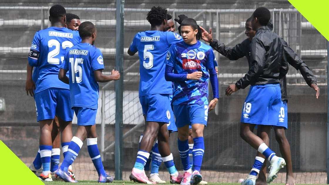 SuperSport United celebrate a goal in the PSL.