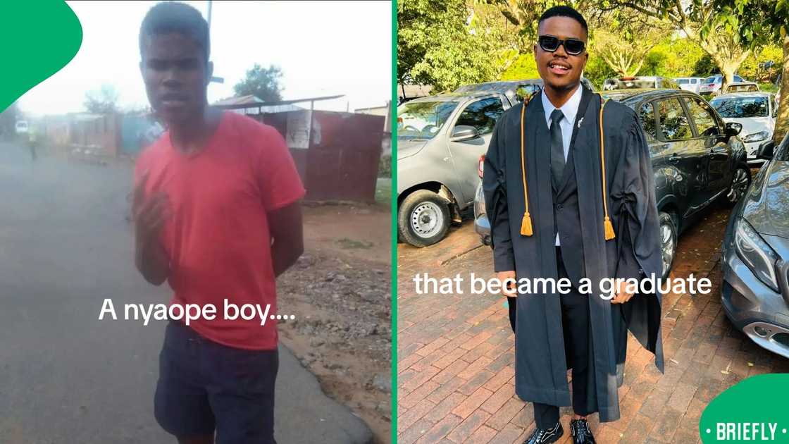 The image on the right captured Giggs during his grauation The image on the right captured Giggs during his grauation