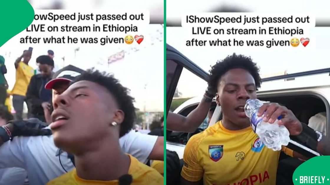 The screenshot on the right captured him drinking water The screenshot on the right captured him drinking water