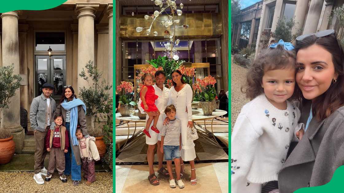 Ryan Thomas and Lucy Mecklenburgh with their two kids, Roman and Lilah Thomas