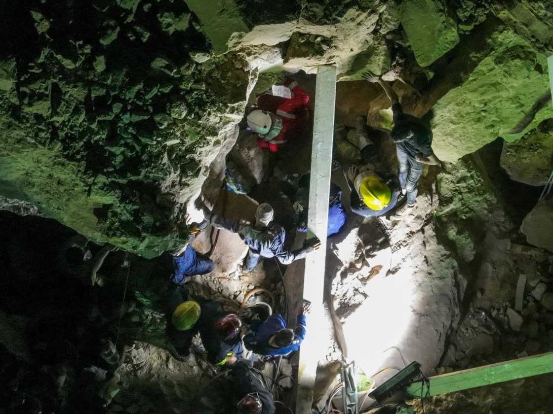 The shrine was partially buried after a landslide caused by the humidity that led to the earthen embankments around it to collapse