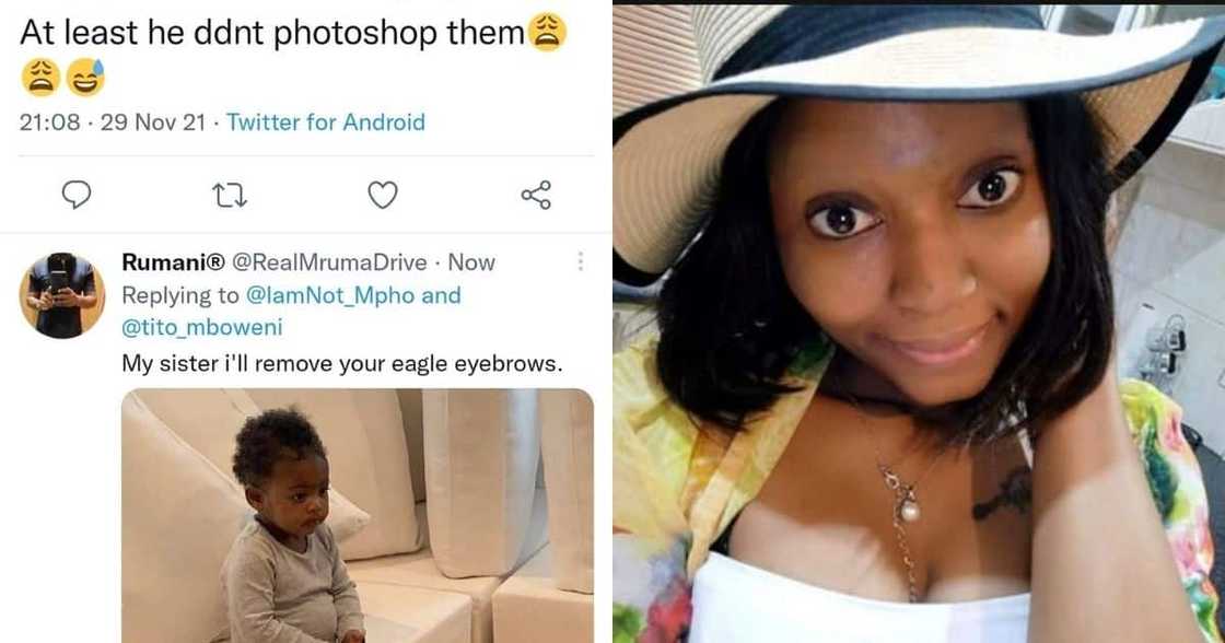 Rumani, The Cleaner, claps back, lady, no eyebrows, Photoshop, Mzansi reacts Rumani, The Cleaner, claps back, lady, no eyebrows, Photoshop, Mzansi reacts