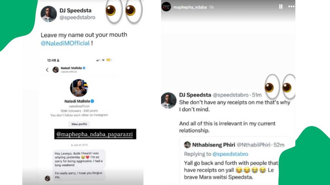 SA reacts to Naledi Mallela's claims that DJ Speedsta is cheating on Shamiso Mosaka SA reacts to Naledi Mallela's claims that DJ Speedsta is cheating on Shamiso Mosaka
