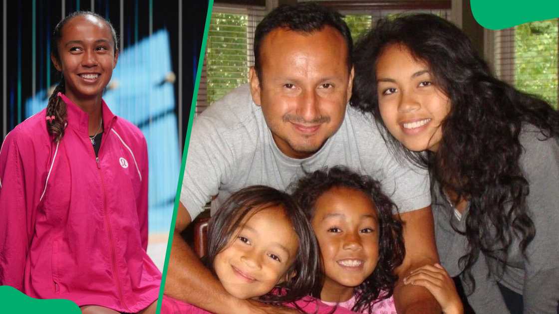Leylah Fernandez with her family