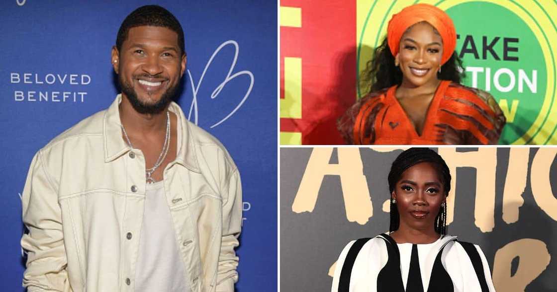 Usher, Nomzamo Mbatha, Tiwa Savage Usher, Nomzamo Mbatha, Tiwa Savage
